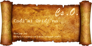 Csémi Oriána névjegykártya